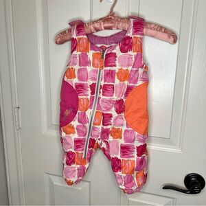 Vintage Obermeyer Pink Orange Tie Dye Bib Snow Ski Pants Sz 0-6M Colorado Winter